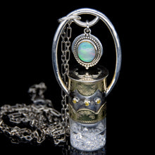 Load image into Gallery viewer, Fountain Gem Rollerball Necklace Series - Opal with Yellow Sapphire on Boho Pattern