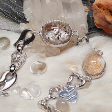 Load image into Gallery viewer, 0915 多色雲母+橙粉金沙幽靈S925純銀設計款手鏈
