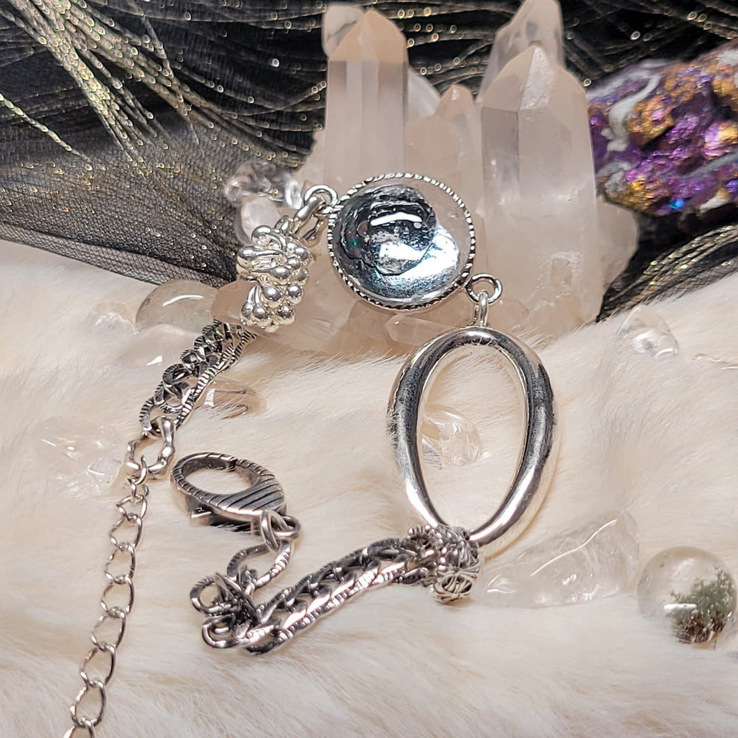 0924 黑雲母玫瑰花S925純銀設計款手鏈