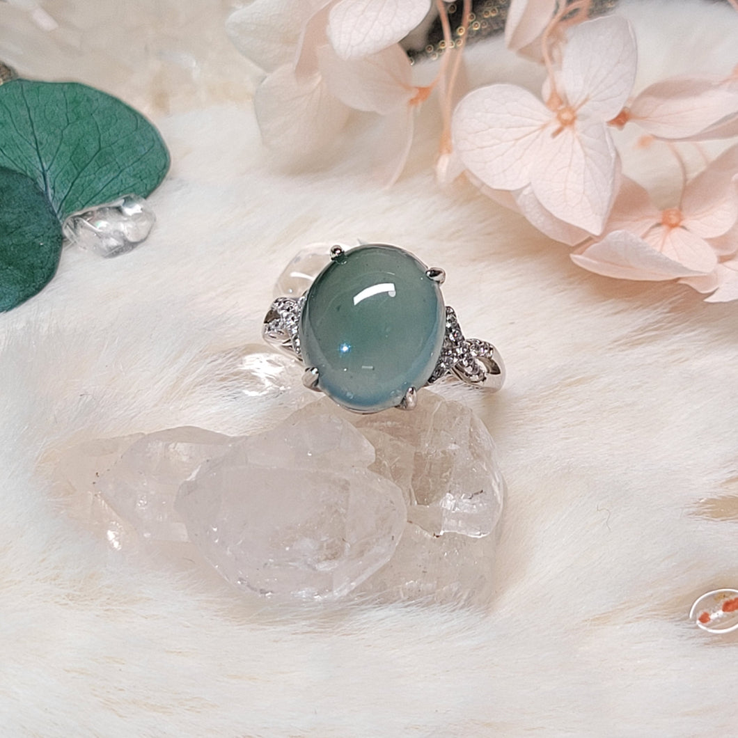 1139 天空藍翡翠S925純銀戒指（不限指圍）