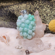 Load image into Gallery viewer, 1049 綠翡花花雕刻S925純銀吊墜
