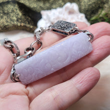 Load image into Gallery viewer, 1208 A貨翡翠紫手牌銀手鏈
