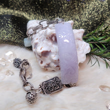 Load image into Gallery viewer, 1208 A貨翡翠紫手牌銀手鏈
