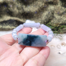 Load image into Gallery viewer, 0711 天然緬甸A貨翡翠藍水飄花手牌手串
