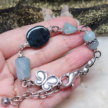 Load image into Gallery viewer, 1212 A貨翡翠老蓝水銀手鏈
