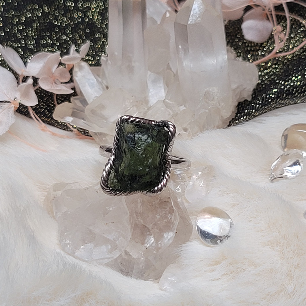 1291 捷克隕石隨形定製款925銀戒指