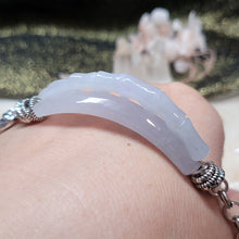 Load image into Gallery viewer, 1217 A貨翡翠立體雕刻冰竹節銀手鏈
