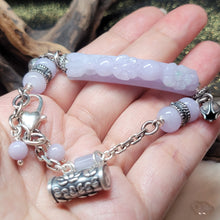 Load image into Gallery viewer, 1224 A貨翡翠紫花手牌銀手鏈
