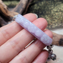 Load image into Gallery viewer, 1224 A貨翡翠紫花手牌銀手鏈
