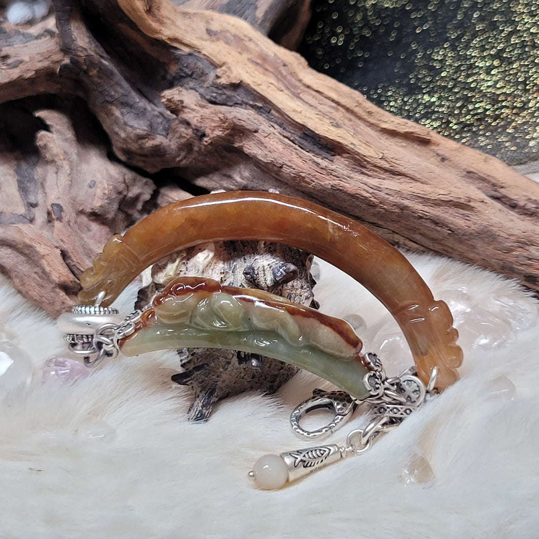 1226 A貨翡翠紅翡銀手鏈