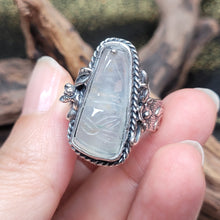 Load image into Gallery viewer, 1301 A貨翡翠高冰竹節定製款925銀戒指
