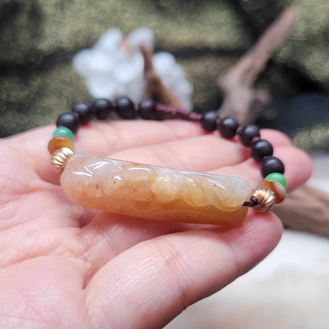 0083 灑金翡翠手編手繩