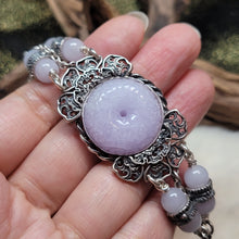 Load image into Gallery viewer, 0626 緬甸A貨紫翡甜甜圈925銀手鏈
