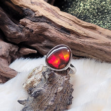 Load image into Gallery viewer, 0526 紅班彩925銀戒指（不限指圍）
