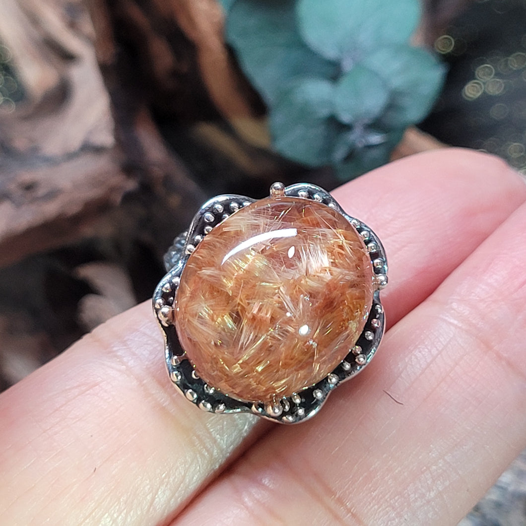 0528 蝴蝶發晶925銀戒指