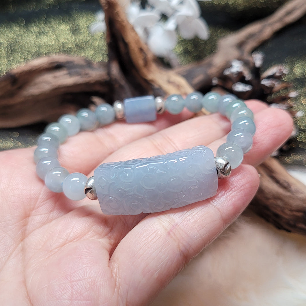 0362 天然A貨翡翠冰藍翡翠手串