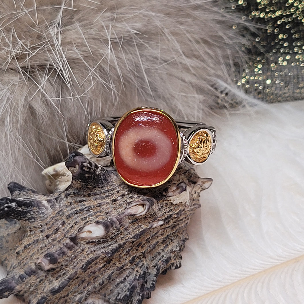1146 紅肉一眼黃財神戒指