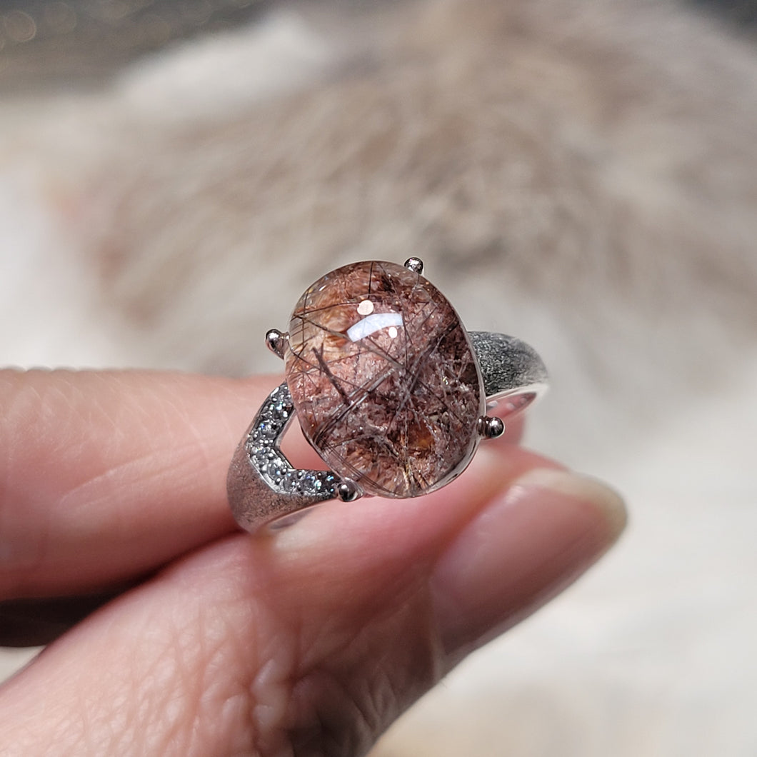 1141 粉幽靈發晶共生戒指