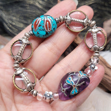 Load image into Gallery viewer, 1109 紫水晶松石白水晶手串
