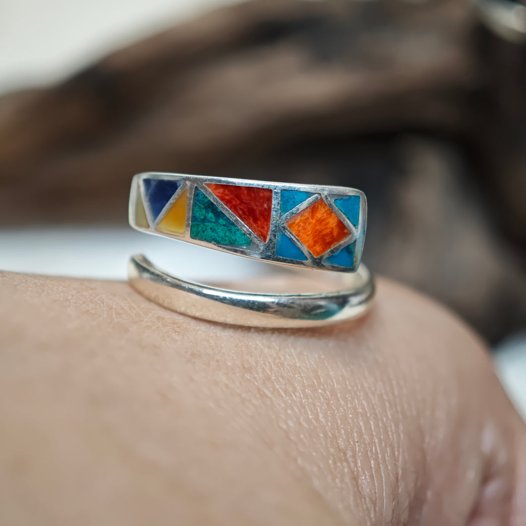 0861  彩石鑲嵌設計戒指