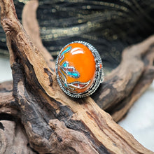 Load image into Gallery viewer, 0855  蜜蠟鑲嵌重工設計戒指
