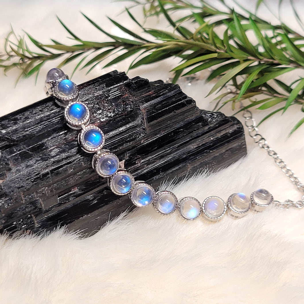 0372 月光石S925純銀手鏈