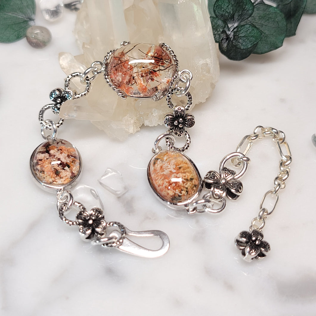 0648 花色幽靈三粒S925純銀設計款手鏈