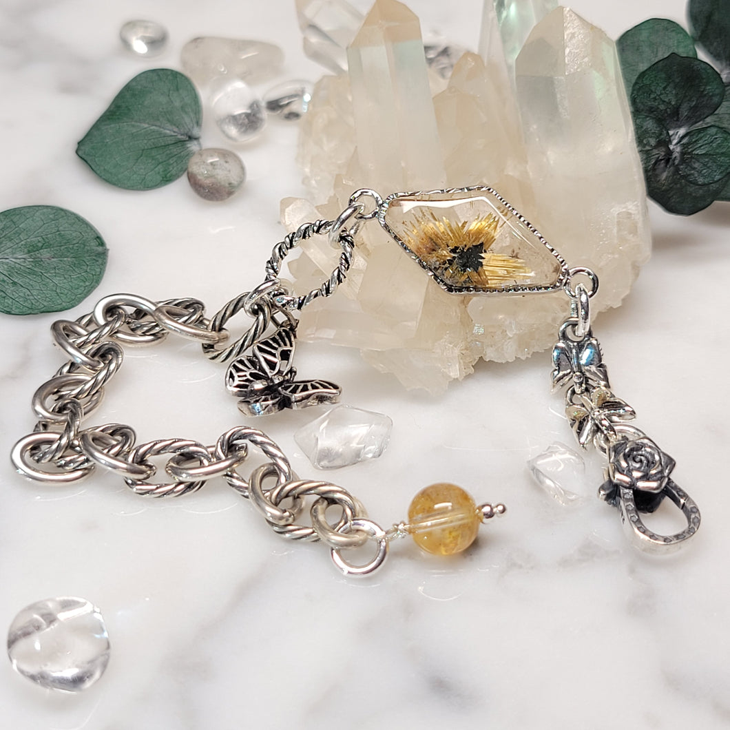 0649 肽晶花S925純銀設計款手鏈