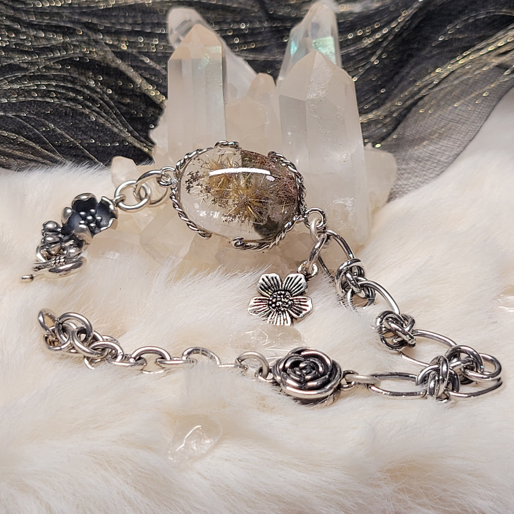 0702 幽靈肽晶花共生S925純銀設計款手鏈