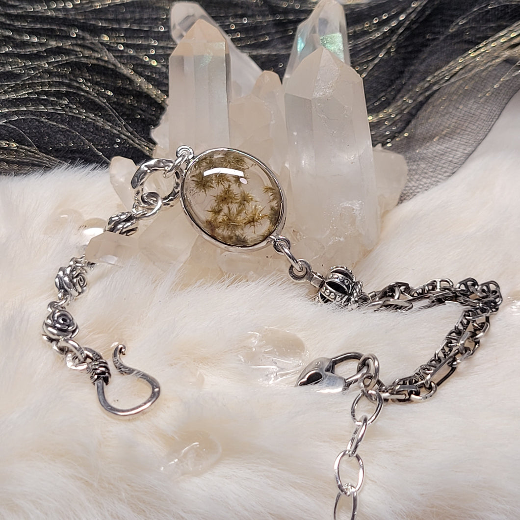 0703 綠肽晶花S925純銀設計款手鏈