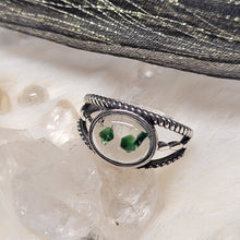 Load image into Gallery viewer, 0774 綠雲母S925純銀戒指（不限指圍）
