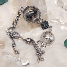 Load image into Gallery viewer, 0731 黑碧璽黃銅礦S925純銀設計款手鏈
