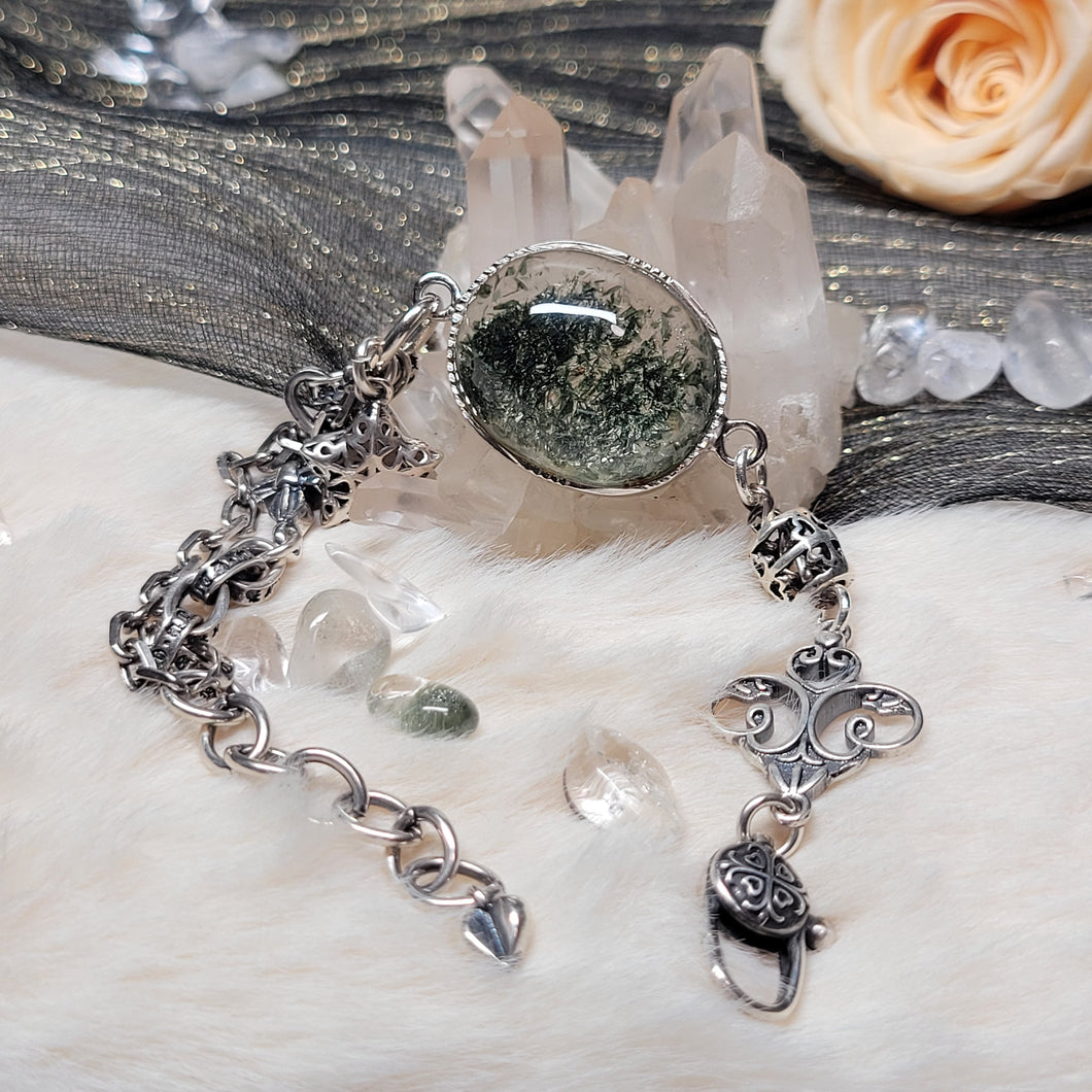 0754 綠碧璽S925純銀設計款手鏈