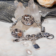 Load image into Gallery viewer, 0672 雲母黑超七共生礦2粒S925純銀設計款手鏈

