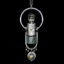 Load image into Gallery viewer, Fountain Gem Rollerball Necklace Series - Phantom and Labradorite on Floral Pattern
