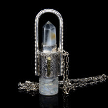 Load image into Gallery viewer, Fountain Moonlight Rollerball Necklace Series - Rutilated Quartz and Moonstone on Retro Pattern
