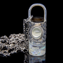 Load image into Gallery viewer, Spring Mini Rollerball Necklace Series - Green Moonstone on Flower of Life Pattern
