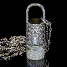 Load image into Gallery viewer, Spring Mini Rollerball Necklace Series - Green Moonstone on Flower of Life Pattern
