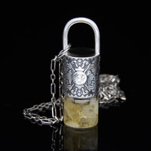 Load image into Gallery viewer, Spring Mini Rollerball Necklace Series - Peach Moonstone on Retro Pattern
