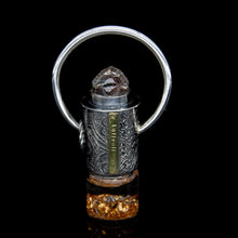 Load image into Gallery viewer, Fountain Autumn Rollerball Necklace Series - Red Rutilated Quartz and Phantom on Floral Pattern
