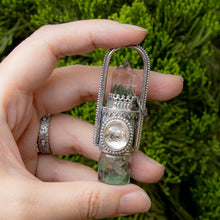 Load image into Gallery viewer, Rollerball Necklace Series - Green Pyramid Phantom with Green Euthlorite/Mica Quartz
